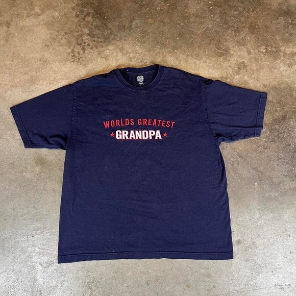 American Vintage Other - Vintage 90s Navy blue embroidered "World's Greatest Grandpa" T-shirt men's Large